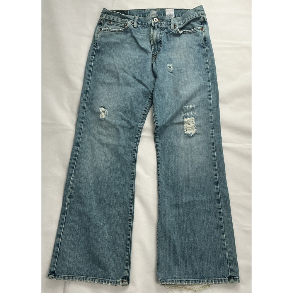 Vintage Lucky Brand Dungarees Mens Jeans 32x31 90s USA Made Distressed Blue